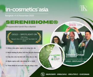Serenibiome đạt giải vàng nguyên liệu nổi bật Spotlight On tại In-Cosmetics Asia 2025